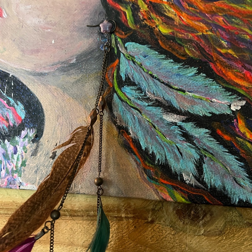 Colorful Feather earrings - Picture 4 of 7